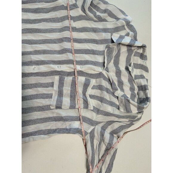 Market Spruce Stitchfix Womens Large Striped Roll Tab Sleeve Button Shirt - Picture 6 of 6